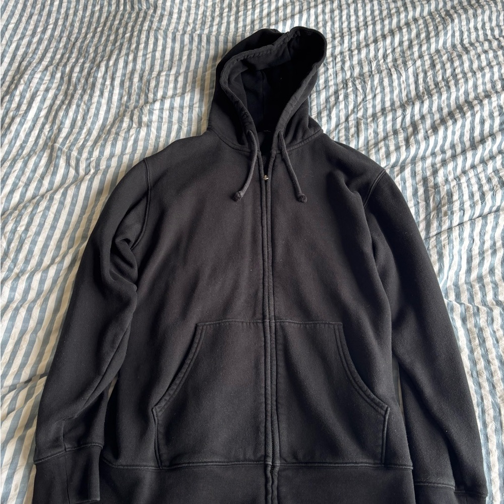 Muji Men's Black Full-Zip Hoodie